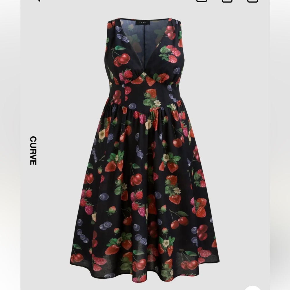 Dark fruits dress by Cider Brand New size 4X fits more like a 2X